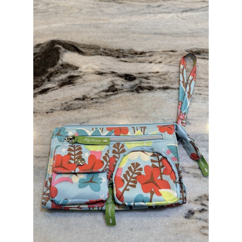 WOMEN'S LILY BLOOM MULTIPLE ZIPPERS‎ WRISTLET/WALLET